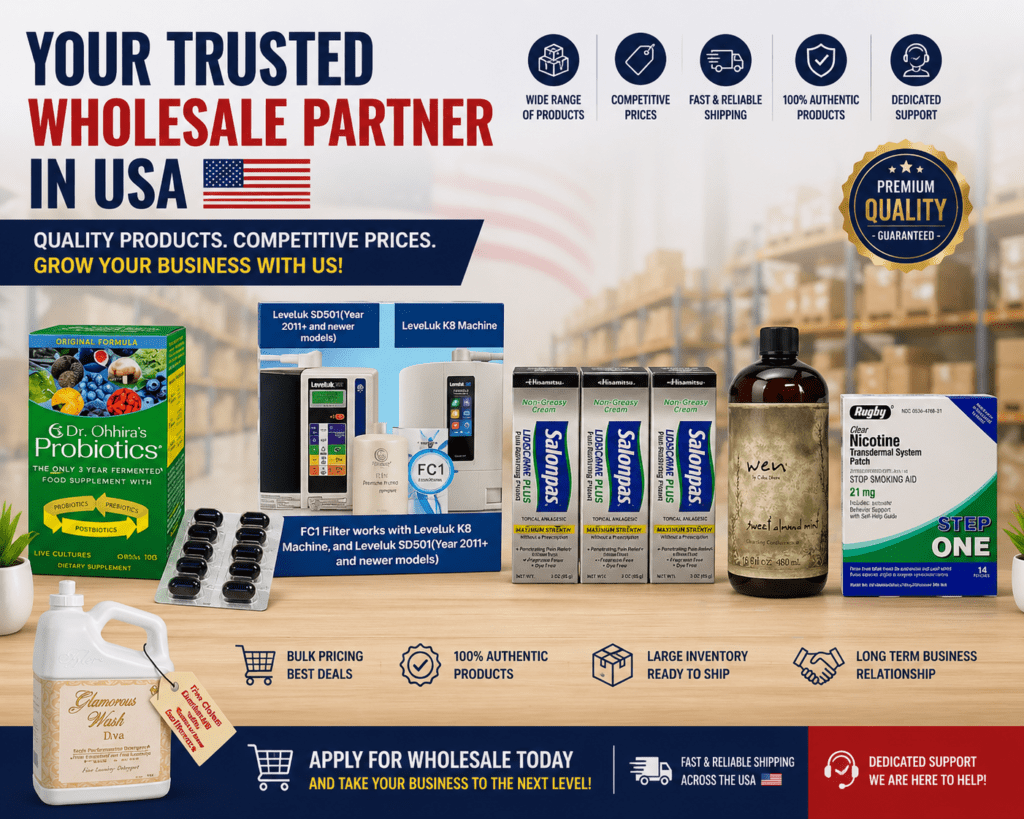 Personal care wholesale distributors USA with beauty products and household wholesale suppliers