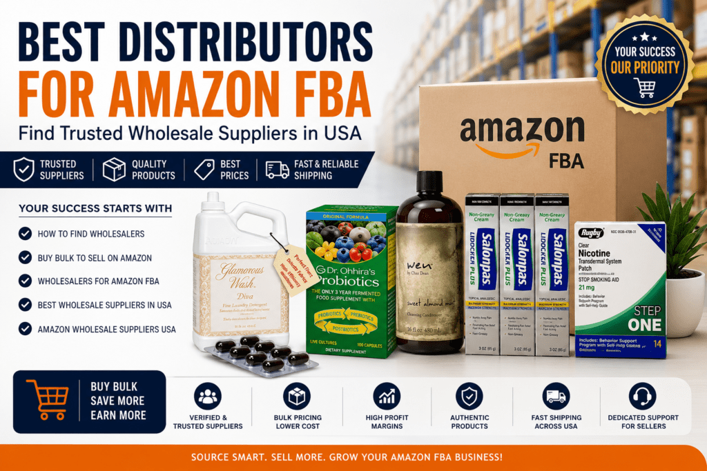 Best distributors for Amazon FBA with wholesale products and USA suppliers